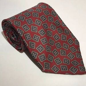 Christian Dior Neck Tie Red Square Geometric 58”